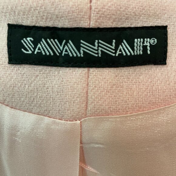 VTG PINK WOOL FULLY LINED JACKET, SIZE 12, ZIPPER FRONT. SAVANNAH BRAND - Picture 8 of 11